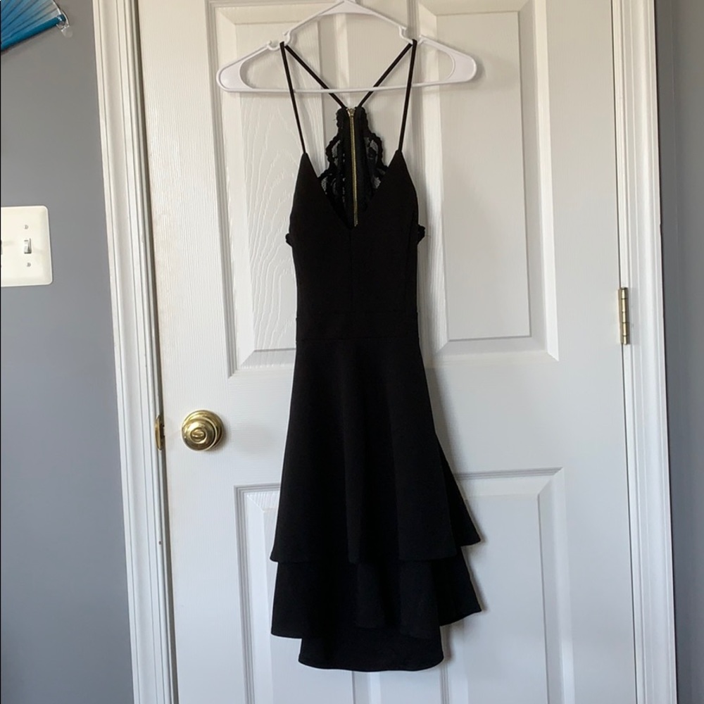 Black lack back dress